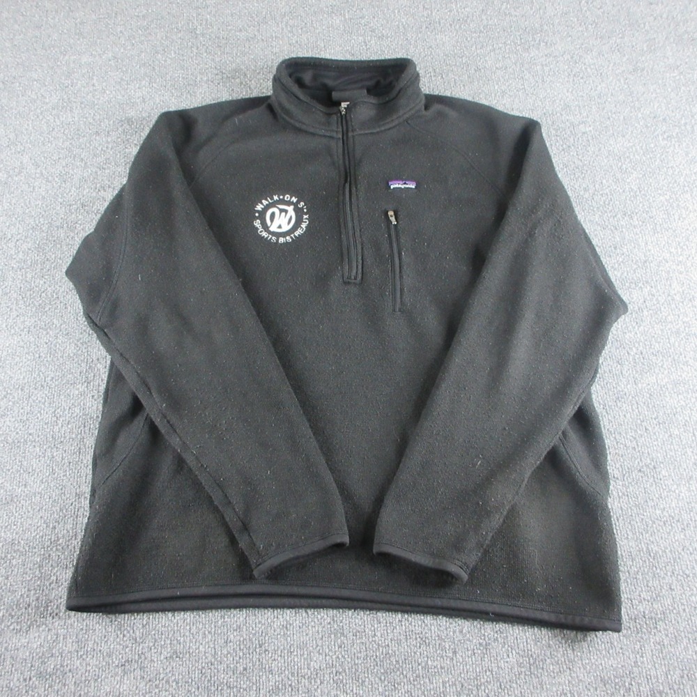 Patagonia Better Sweater Jacket Men XL Black 1/4 Zip Pullover‎ Fleece Outdoors *